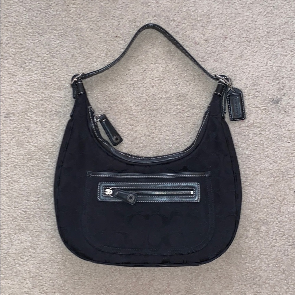 Coach shoulder purse bag black